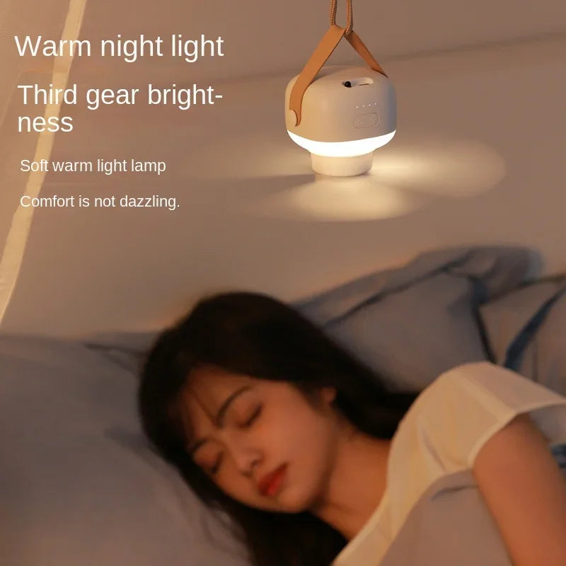 Portable Ceiling Fan with LED & Remote Control