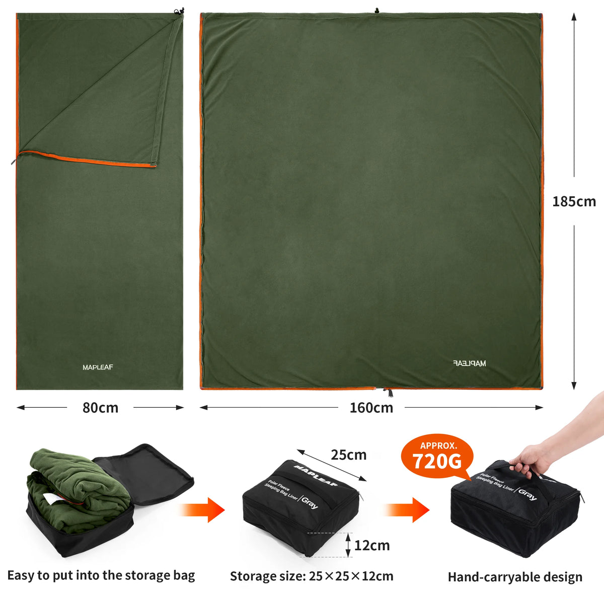 Mapleaf Fleece Sleeping Bag Liner