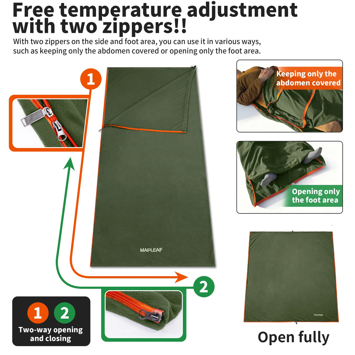 Mapleaf Fleece Sleeping Bag Liner