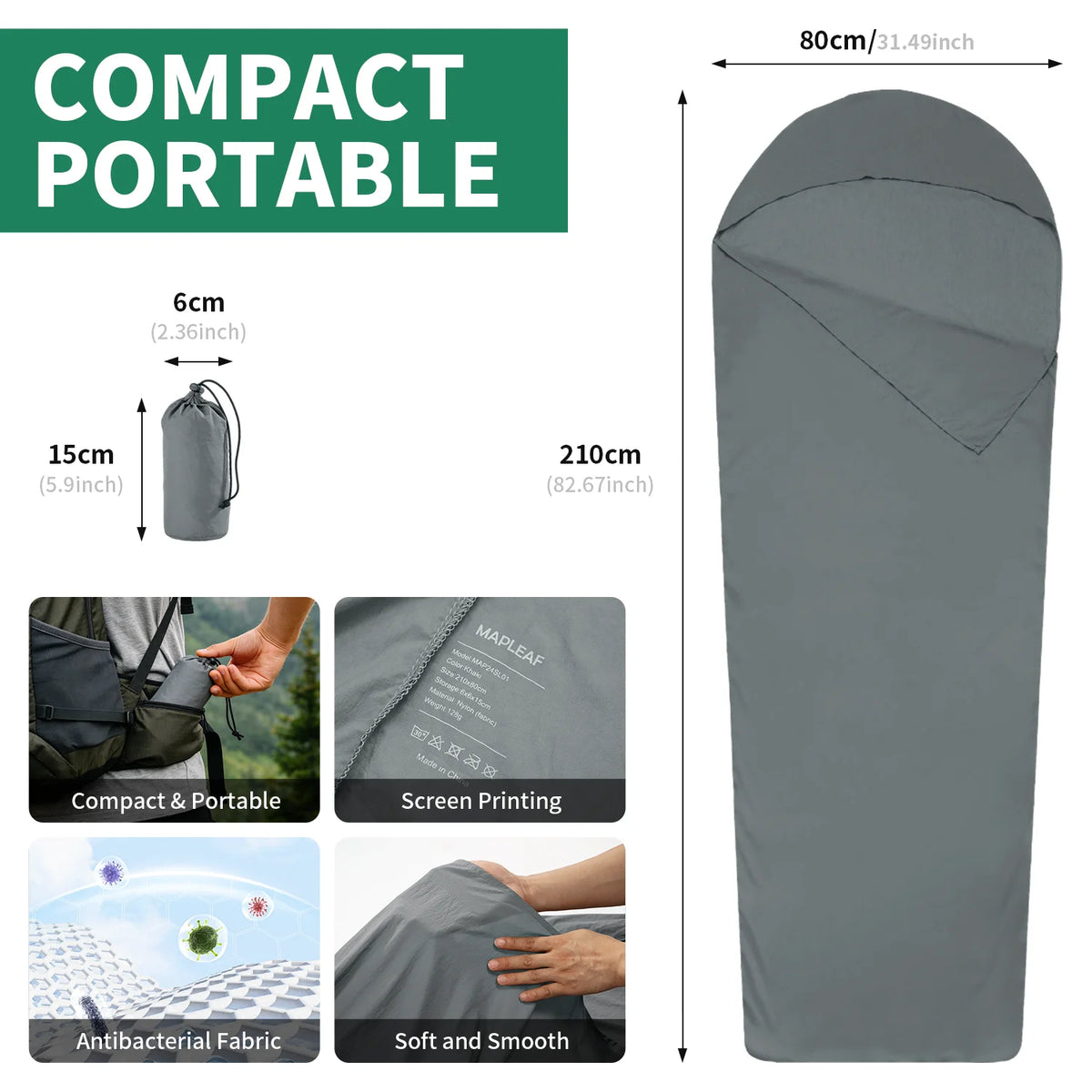 Mapleaf Lightweight Sleeping Bag Liner