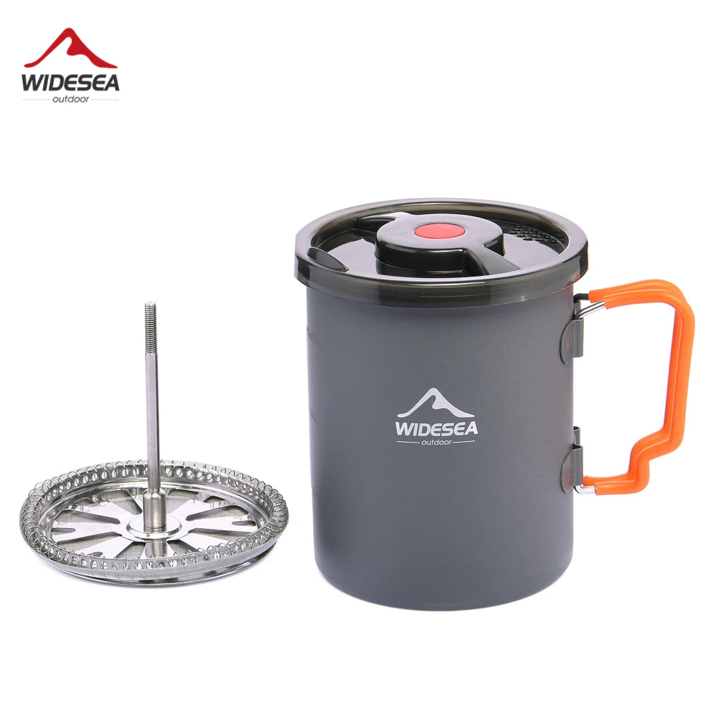 Widesea Camping Coffee Pot with French Press Mug