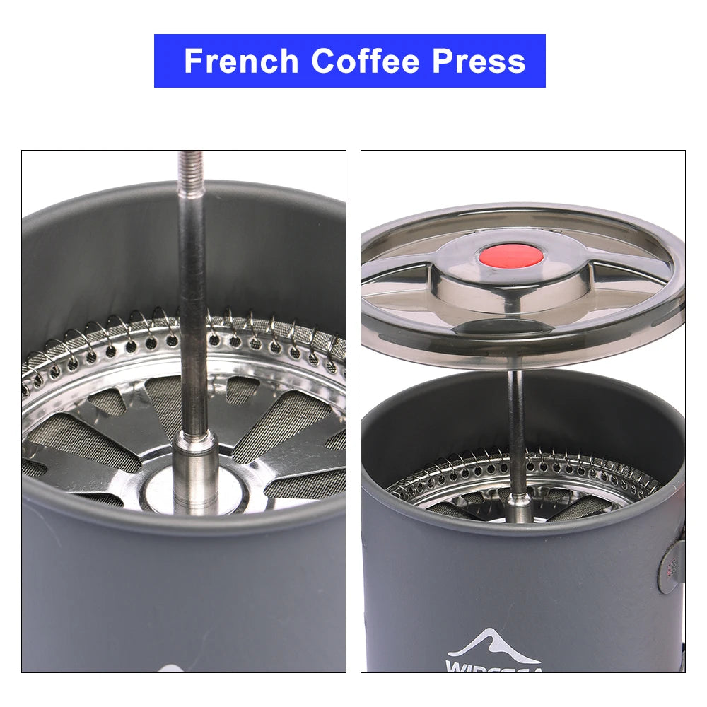 Widesea Camping Coffee Pot with French Press Mug