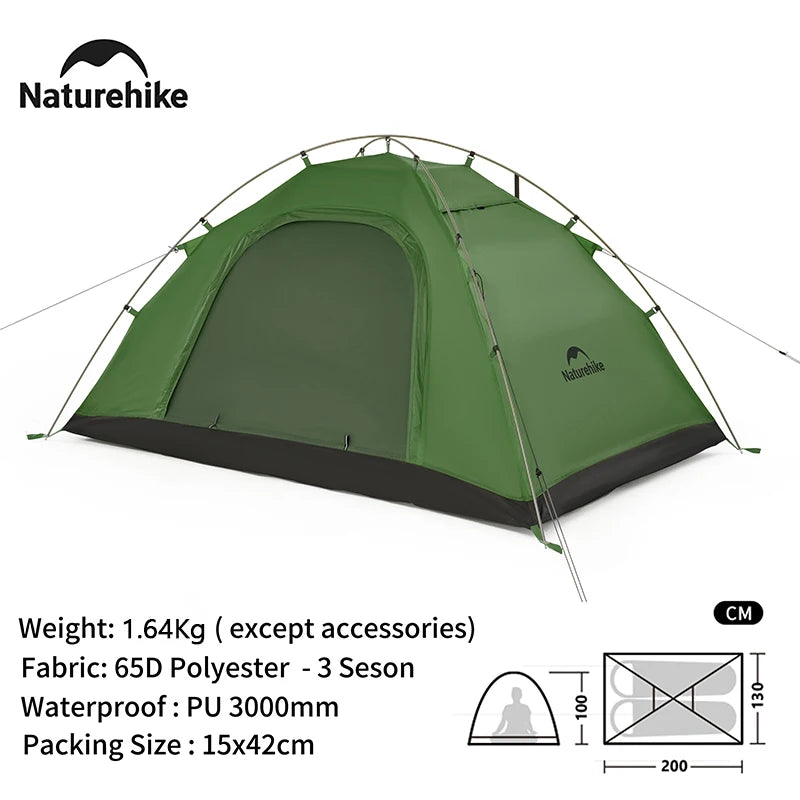 Naturehike 2 Person Trekking Tent with large Mosquito net