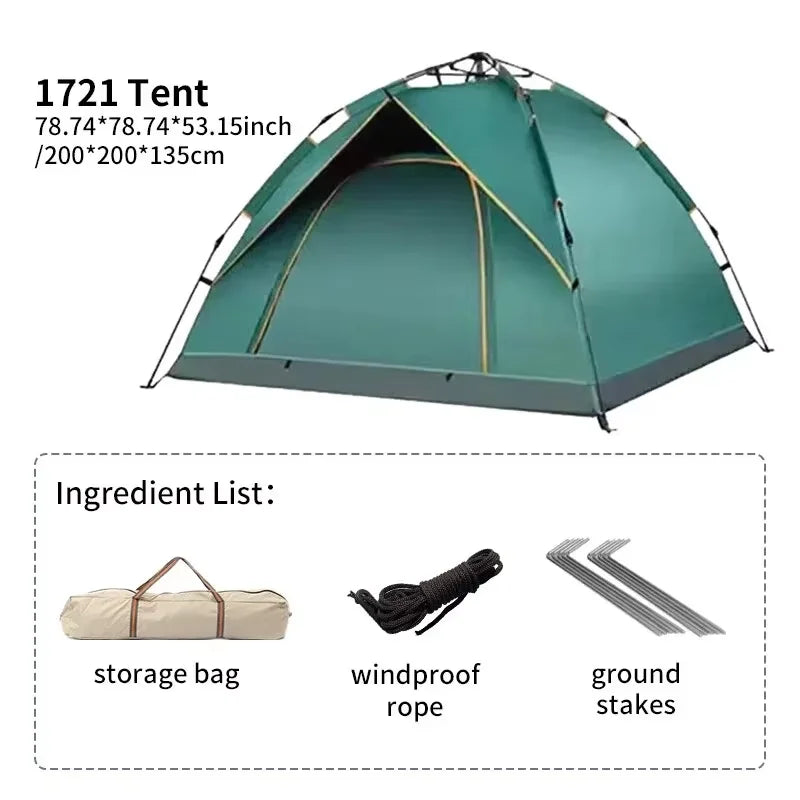 Fully Automatic Quick‑Opening Tent – 2 to 4 Person, Sunblock & Insect‑Proof
