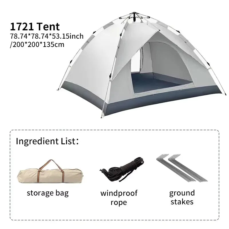 Fully Automatic Quick‑Opening Tent – 2 to 4 Person, Sunblock & Insect‑Proof