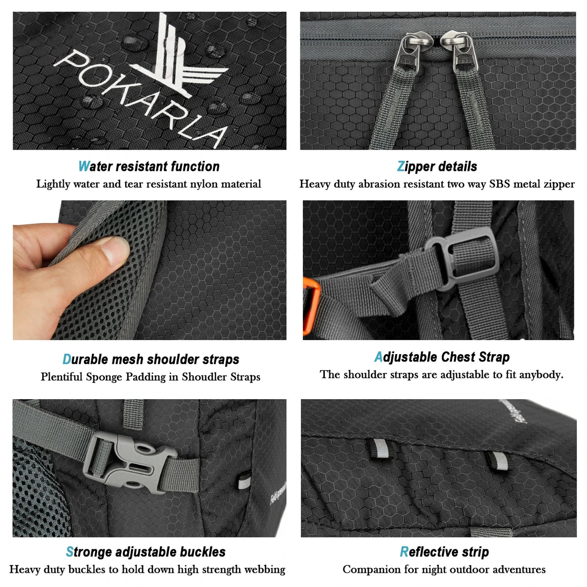 Pokarla 40L Waterproof Packable Hiking Backpack