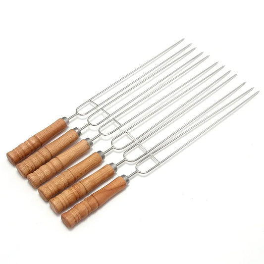 10 PCS/Set Stainless Steel BBQ Skewers Set