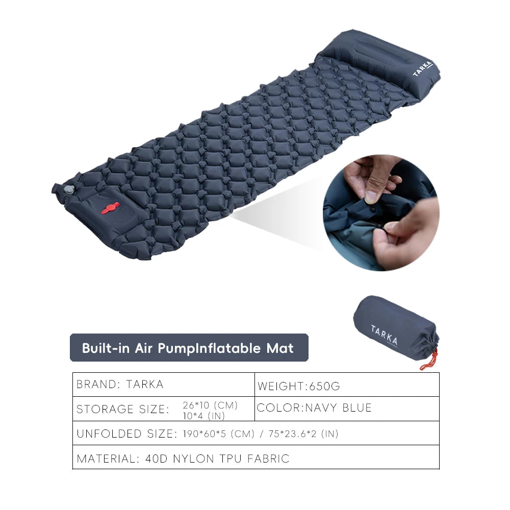 TARKA Inflatable Camping Mat with Pillow