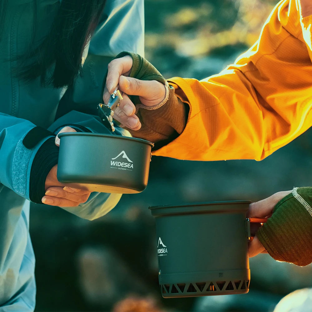 Widesea Outdoor Camping Pot Set – 1.3L & 2.3L Lightweight Cookware for Travel & Hiking