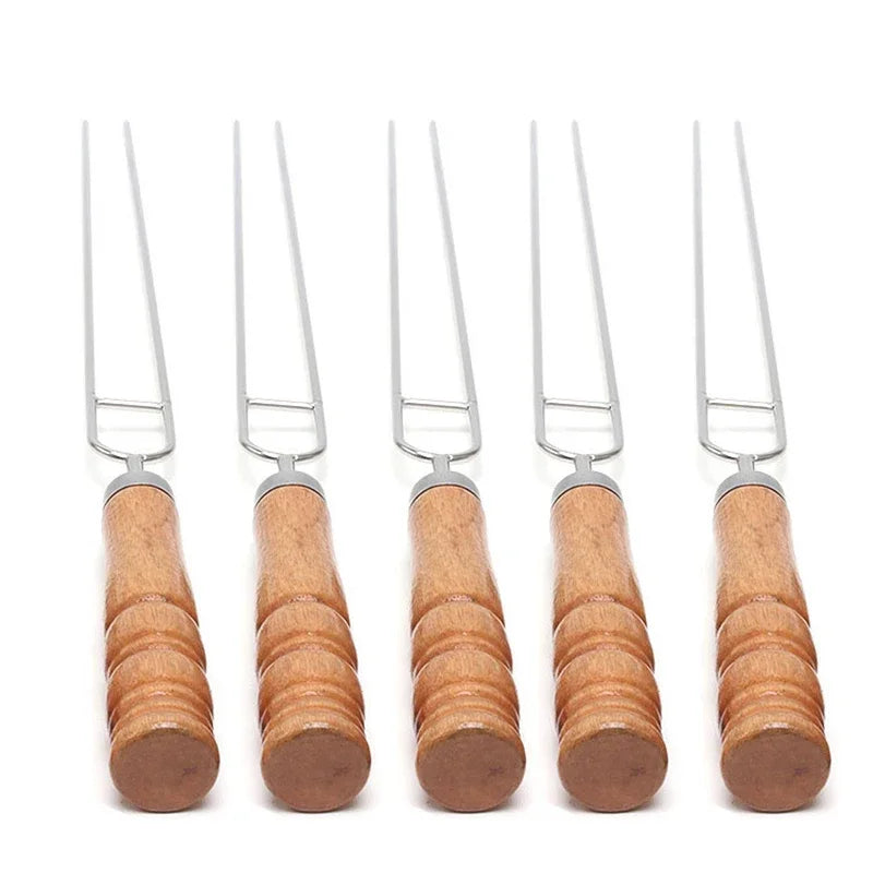 10 PCS/Set Stainless Steel BBQ Skewers Set