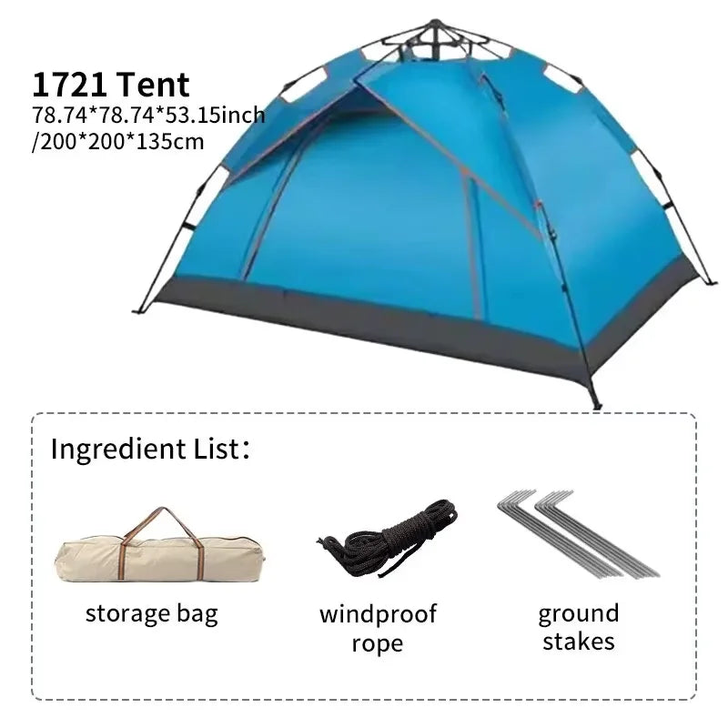 Fully Automatic Quick‑Opening Tent – 2 to 4 Person, Sunblock & Insect‑Proof