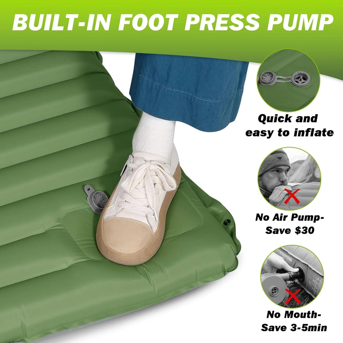 Extra Thick 4 Inch Camping Sleeping Pad