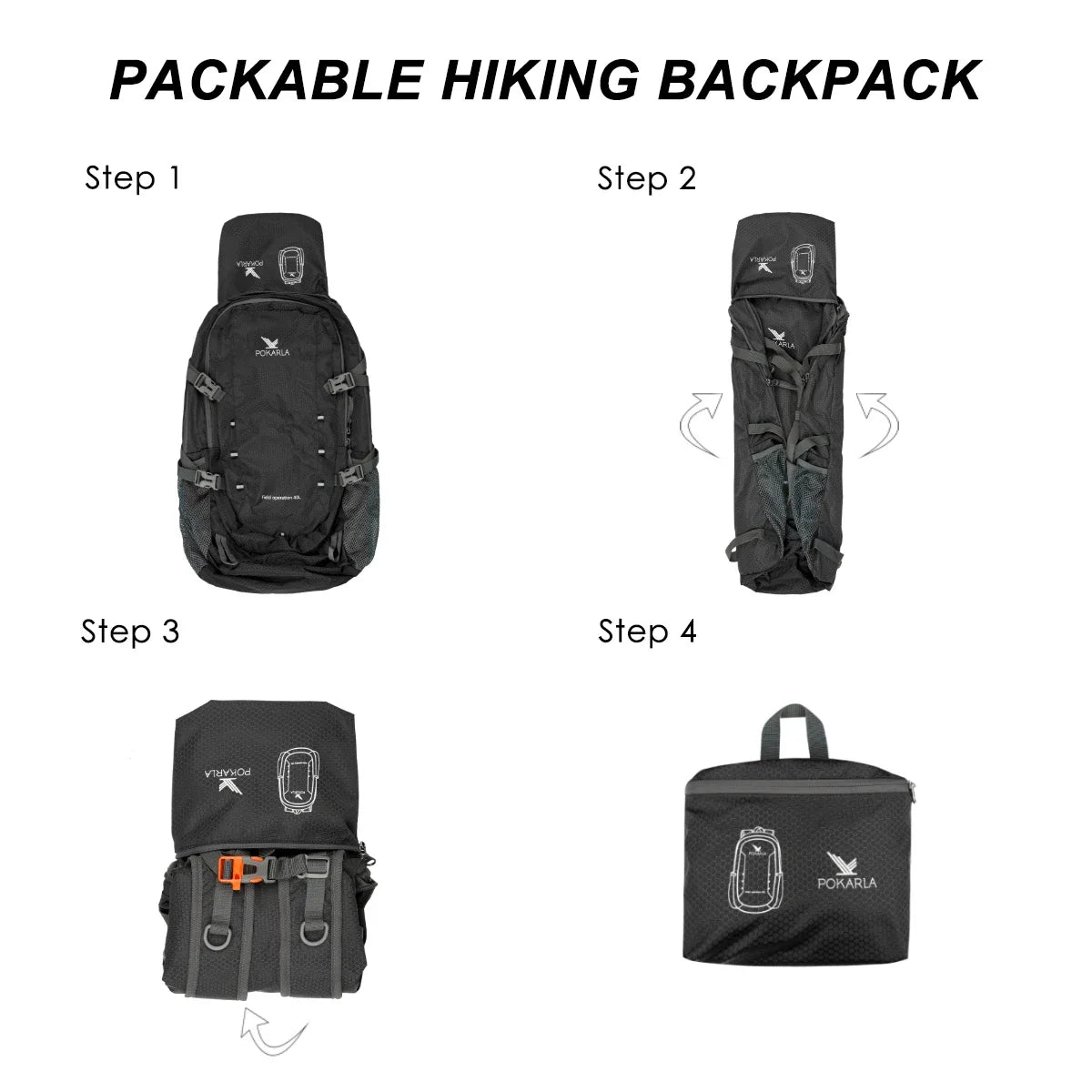 Pokarla 40L Waterproof Packable Hiking Backpack