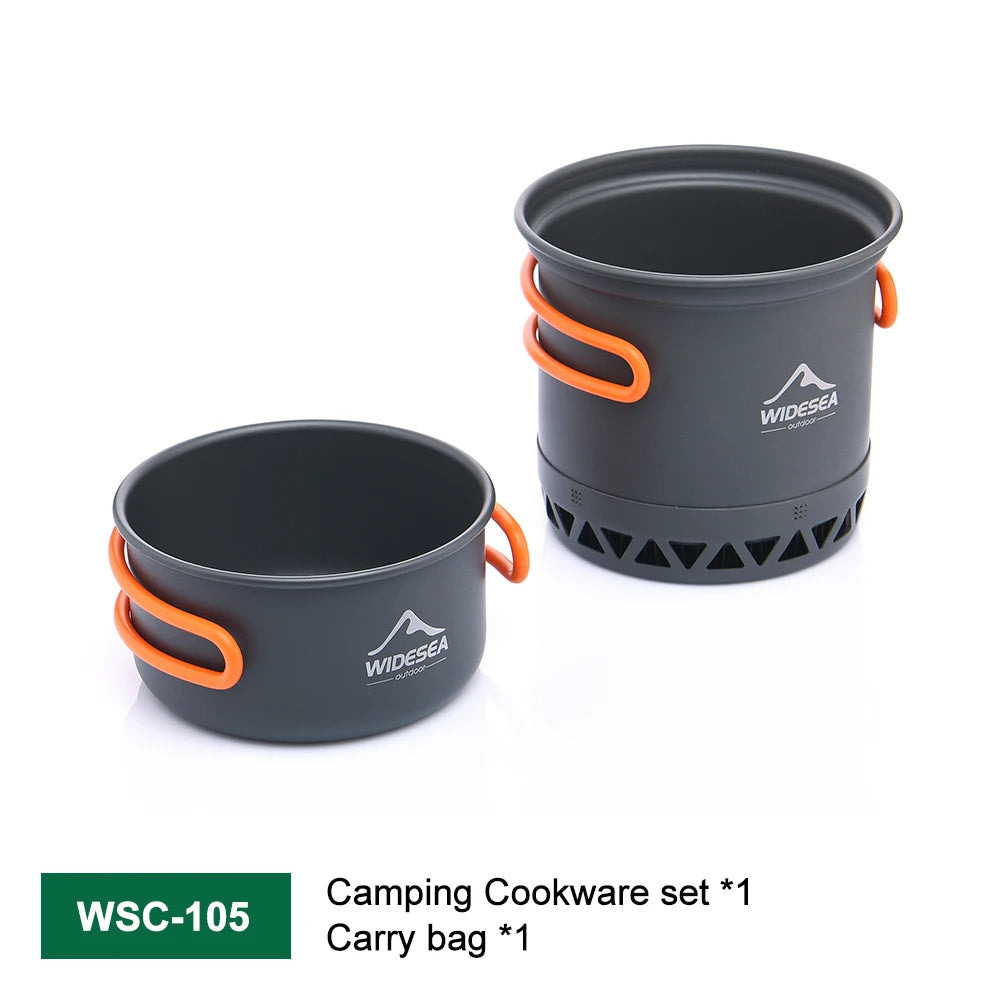 Widesea Outdoor Camping Pot Set – 1.3L & 2.3L Lightweight Cookware for Travel & Hiking