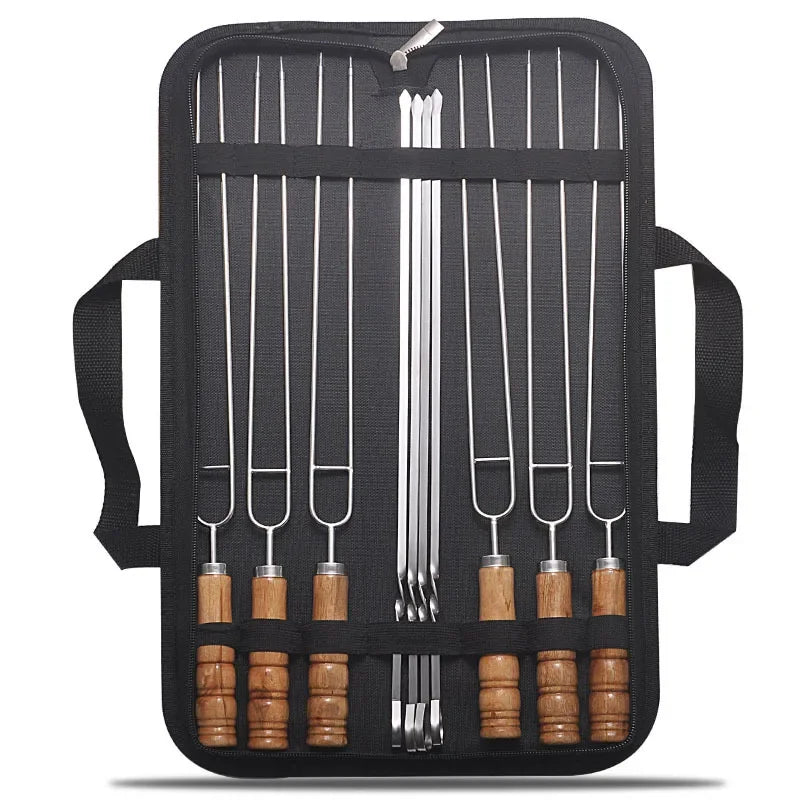 10 PCS/Set Stainless Steel BBQ Skewers Set
