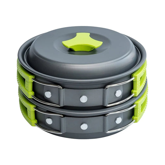Camping Cooking Kit with Tableware & Storage Bag