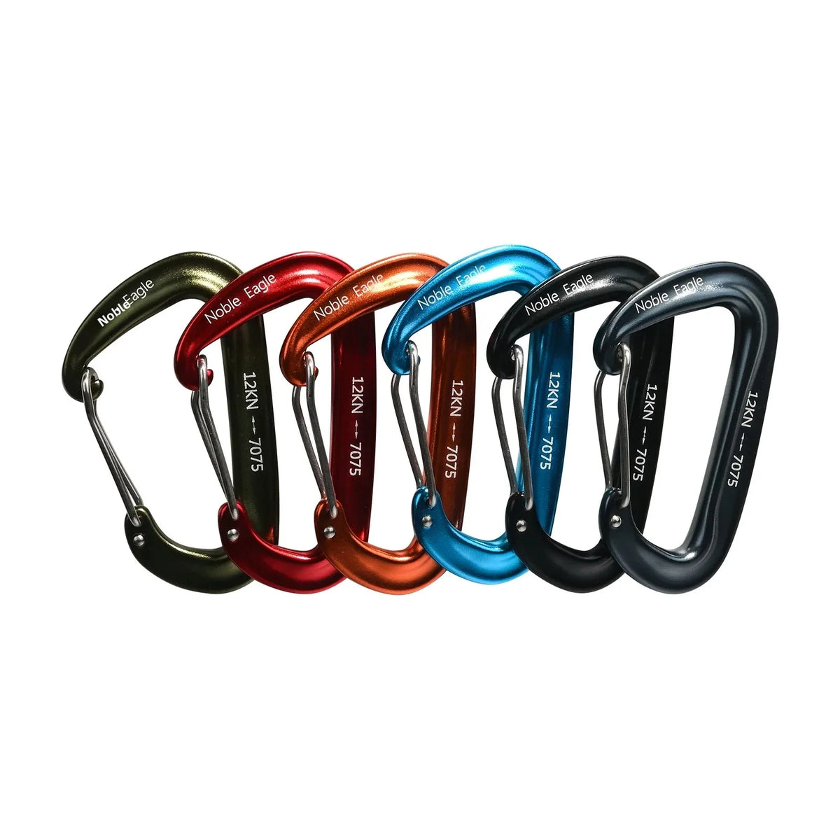 6Pcs 12kN Aluminum Carabiner Set – Heavy Duty D-Ring Clips for Camping, Hiking & Hammocks