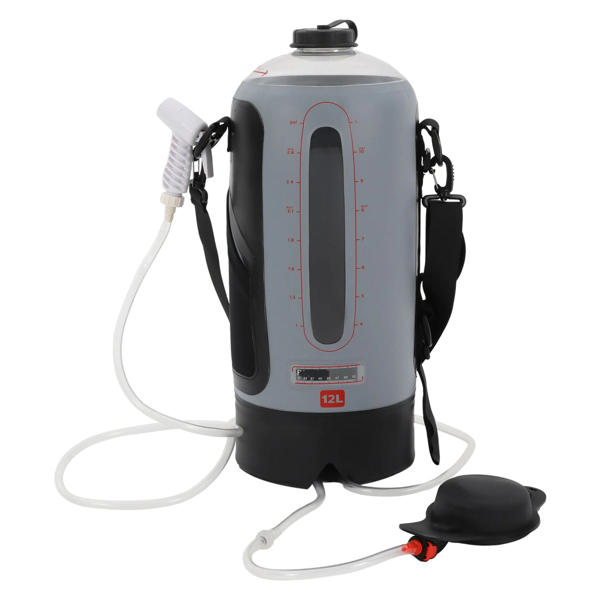 12L Portable Pressure Camp Shower – Outdoor Air Pump Bathing/Washing Device