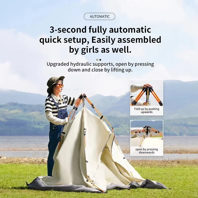 Fully Automatic Quick‑Opening Tent – 2 to 4 Person, Sunblock & Insect‑Proof